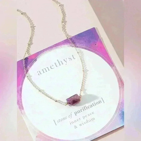 Amethyst Natural Stone Necklace 💜 - Picture 1 of 7